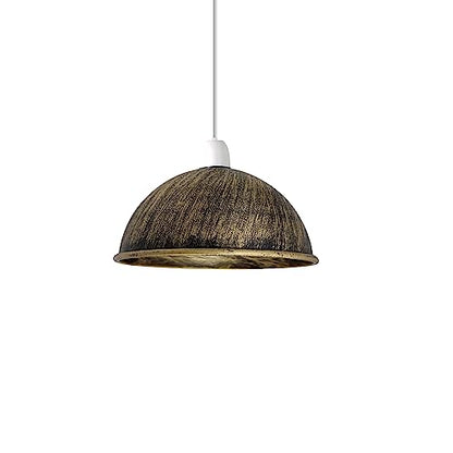Metal Dome Lamp Shade – Easy Fit, 21 or 30 cm, Many Colours - Brushed Brass, 21 cm with Reducer Ring, Single