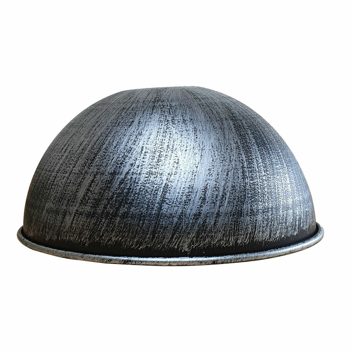 Metal Dome Lamp Shade – Easy Fit, 21 or 30 cm, Many Colours - Brushed Silver, 21 cm, Single