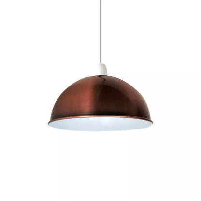 Metal Dome Lamp Shade – Easy Fit, 21 or 30 cm, Many Colours - Copper, 30 cm with Reducer Ring, Pack of 2