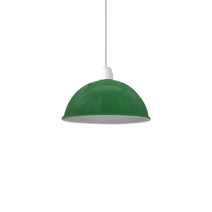 Metal Dome Lamp Shade – Easy Fit, 21 or 30 cm, Many Colours - Green, 21 cm with Reducer Ring, Single