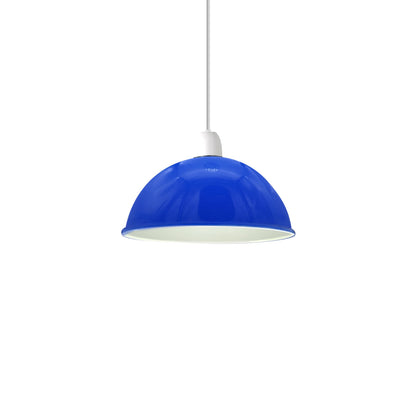 Metal Dome Lamp Shade – Easy Fit, 21 or 30 cm, Many Colours - Navy Blue, 21 cm with Reducer Ring, Single