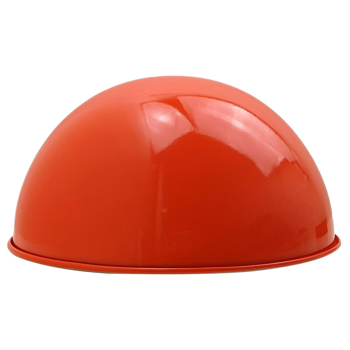Metal Dome Lamp Shade – Easy Fit, 21 or 30 cm, Many Colours - Orange, 30 cm with Reducer Ring, Single