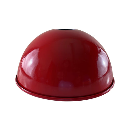 Metal Dome Lamp Shade – Easy Fit, 21 or 30 cm, Many Colours - Red, 21 cm with Reducer Ring, Single