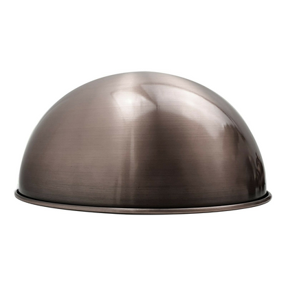 Metal Dome Lamp Shade – Easy Fit, 21 or 30 cm, Many Colours - Satin Nickel, 30 cm with Reducer Ring, Single