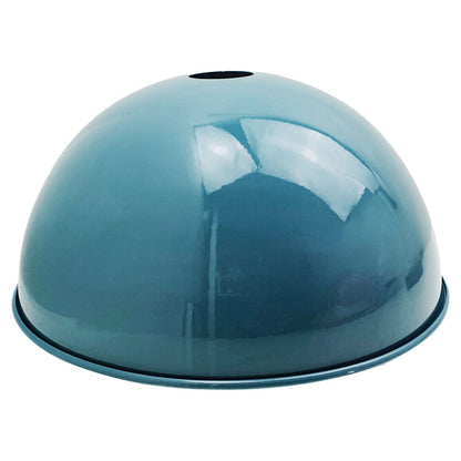 Metal Dome Lamp Shade – Easy Fit, 21 or 30 cm, Many Colours - Cyan Blue, 21 cm, Single