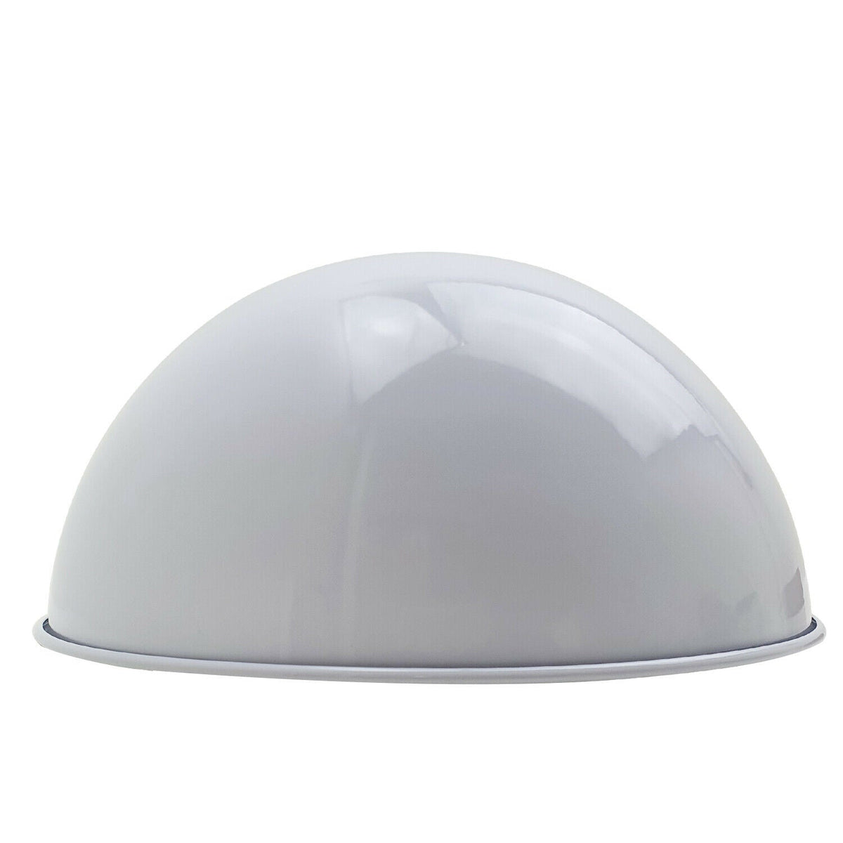 Metal Dome Lamp Shade – Easy Fit, 21 or 30 cm, Many Colours - White, 30 cm with Reducer Ring, Single