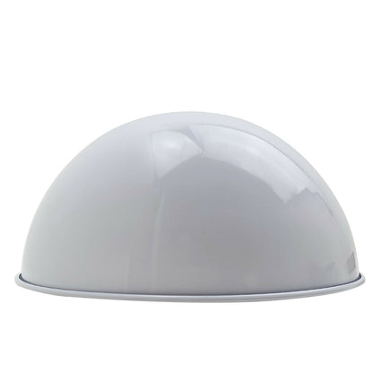 Metal Dome Lamp Shade – Easy Fit, 21 or 30 cm, Many Colours - White, 30 cm with Reducer Ring, Single