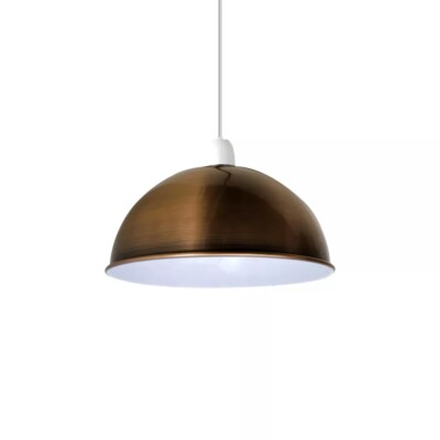 Metal Dome Lamp Shade – Easy Fit, 21 or 30 cm, Many Colours - Yellow Brass, 30 cm with Reducer Ring, Pack of 2
