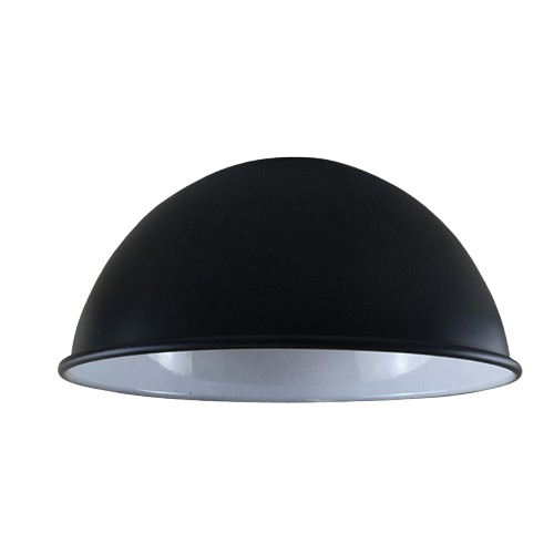 Dome Lamp Shade 40 cm – Easy Fit, 8 Colours - Black & White Inner, 40 cm with Reducer Ring, Single