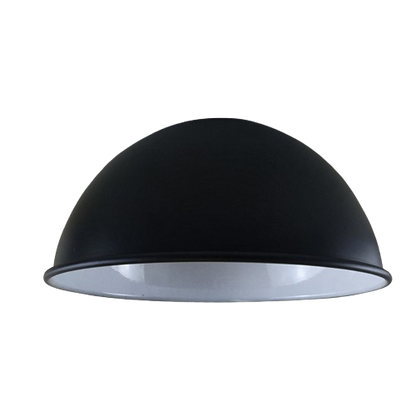 Dome Lamp Shade 40 cm – Easy Fit, 8 Colours - Black & White Inner, 40 cm with Reducer Ring, Single