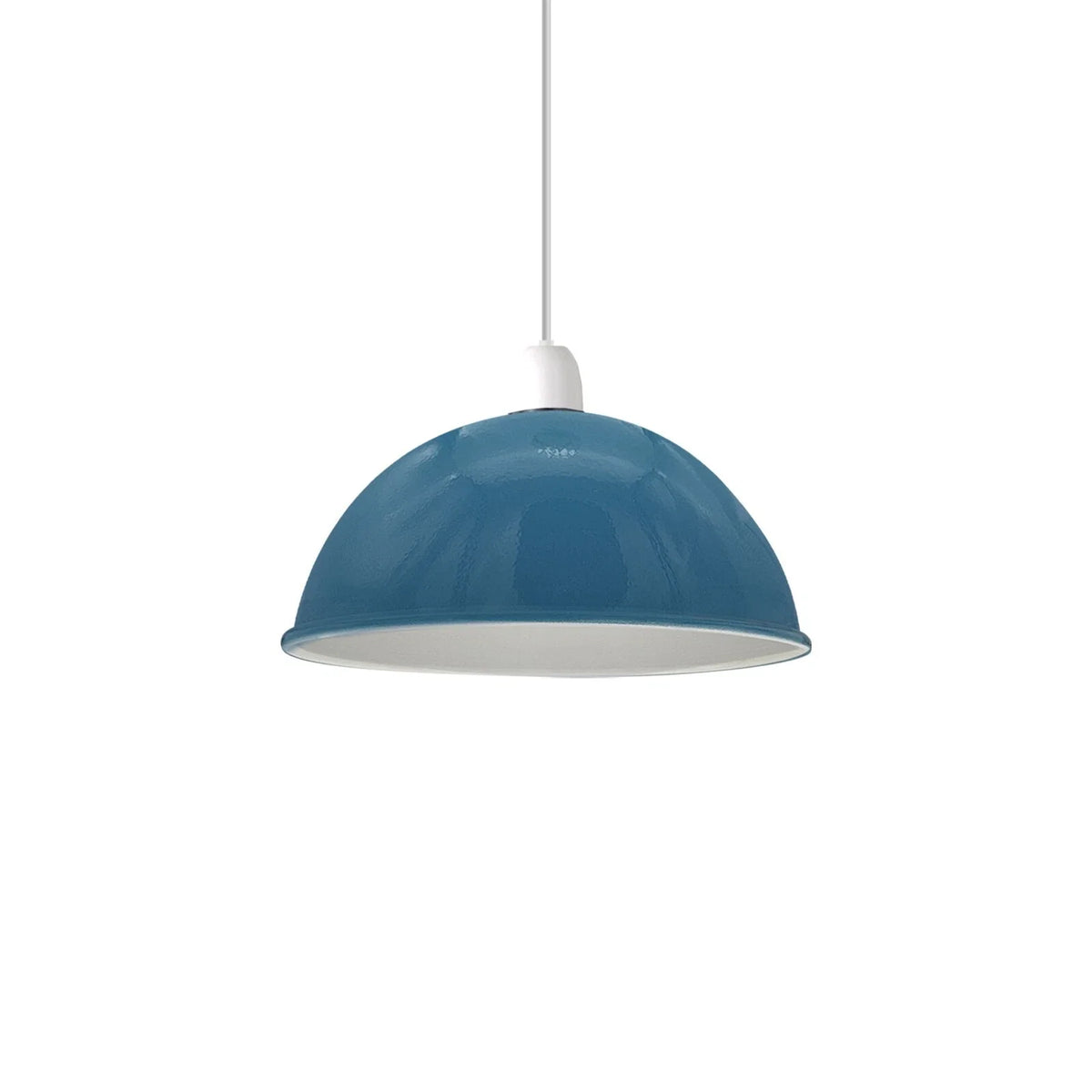 Dome Lamp Shade 40 cm – Easy Fit, 8 Colours - Cyan Blue, 40 cm with Reducer Ring, Single