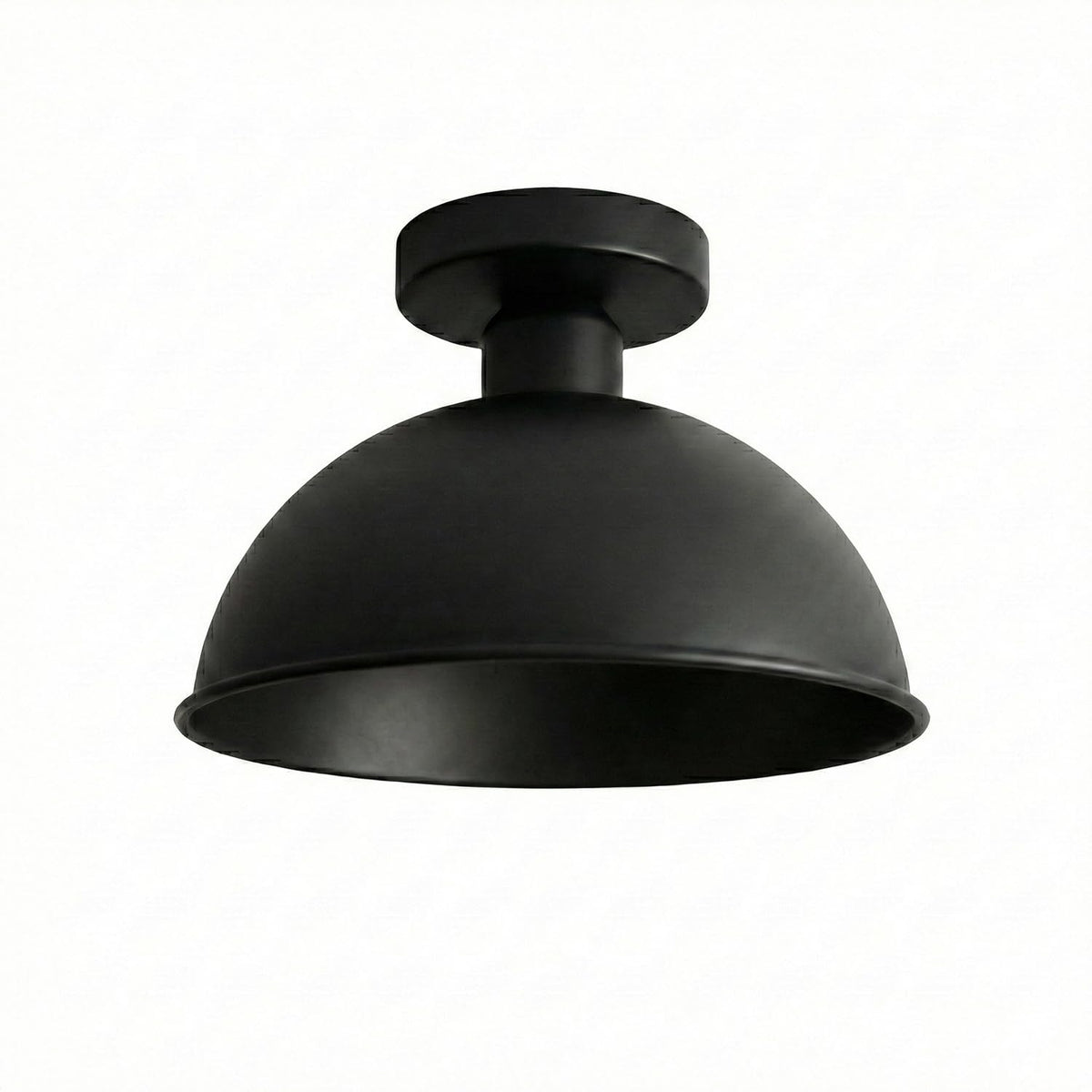 Semi Flush Ceiling Light – Dome, Crystal or Wire Cage Shade, Black, E27 - Black, Dome 21 cm Black, Without Bulb
