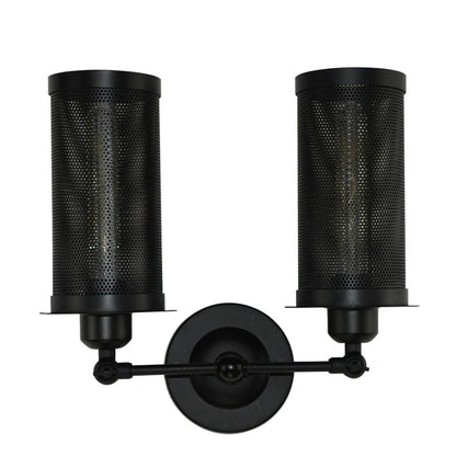 Double Head Wall Light with Cages – Black or Rustic Red, 2 x E27 - photo 16