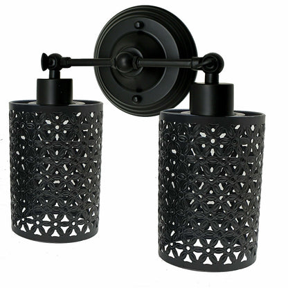 Double Head Wall Light with Cages – Black or Rustic Red, 2 x E27 - photo 35