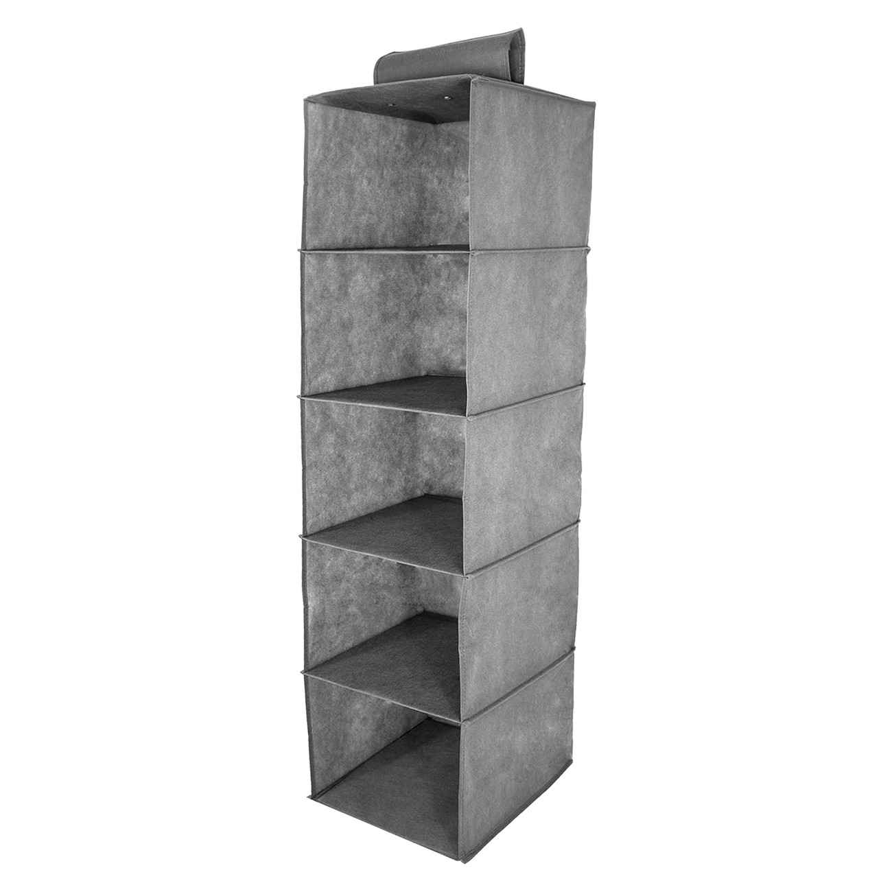 Fabric 5-Shelf Hanging Wardrobe Organiser Foldable Closet Storage 2PCS ~1354