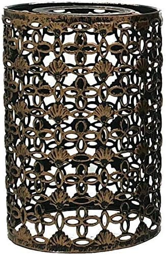Filigree Drum Cage Lamp Shade – Easy Fit, 6 Finishes - Brushed Copper, with Reducer Ring, Single