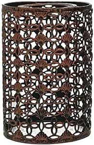 Filigree Drum Cage Lamp Shade – Easy Fit, 6 Finishes - Rustic Red, with Reducer Ring, Single