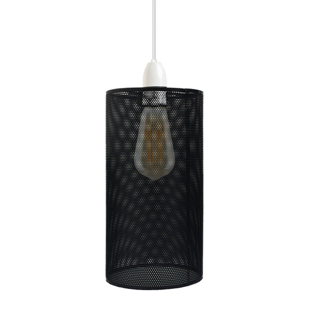 Perforated Mesh Drum Lamp Shade – Style 5, Easy Fit with Reducer Ring - photo 4