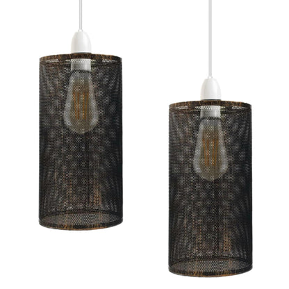Perforated Mesh Drum Lamp Shade – Style 5, Easy Fit with Reducer Ring - photo 3