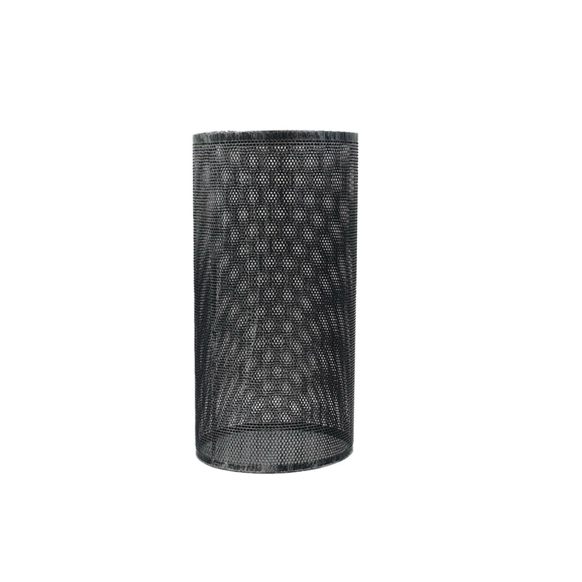 Perforated Mesh Drum Lamp Shade – Style 5, Easy Fit with Reducer Ring - with Reducer Ring, Brushed Silver, Single