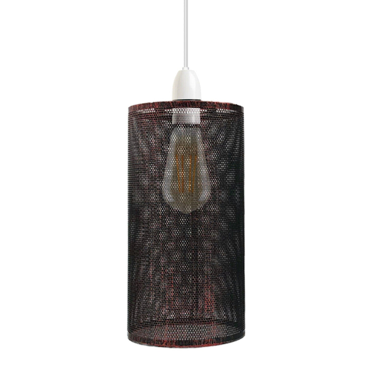 Perforated Mesh Drum Lamp Shade – Style 5, Easy Fit with Reducer Ring - photo 5