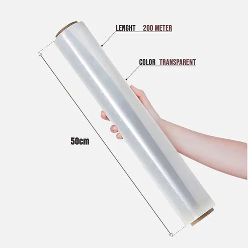 Pallet Stretch Wrap Film – Clear or Black, 40 or 50 cm Rolls - Clear, 50 cm x 200 m, 1 Roll