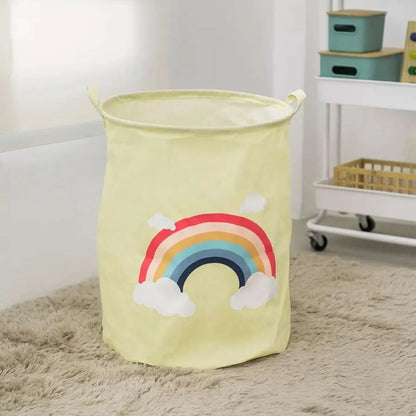 Kids' Laundry Basket – Zebra or Rainbow Print, Foldable Cotton, 45 x 45 cm - photo 8