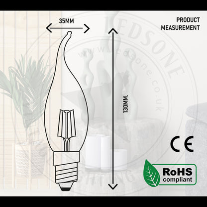 E14 C35 LED Candle Filament Bulb - photo 3