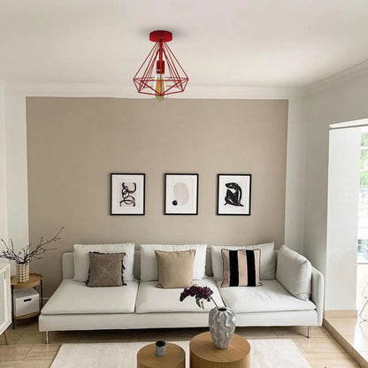 Geometric Cage Flush Ceiling Light – E27, Singles or Packs - photo 6