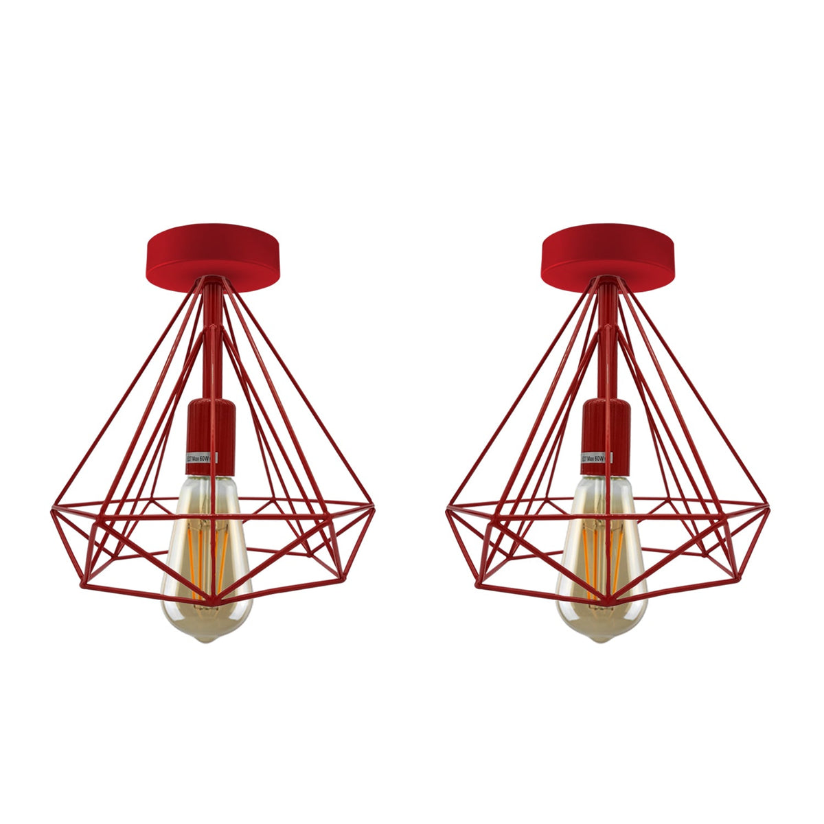 Geometric Cage Flush Ceiling Light – E27, Singles or Packs - photo 8