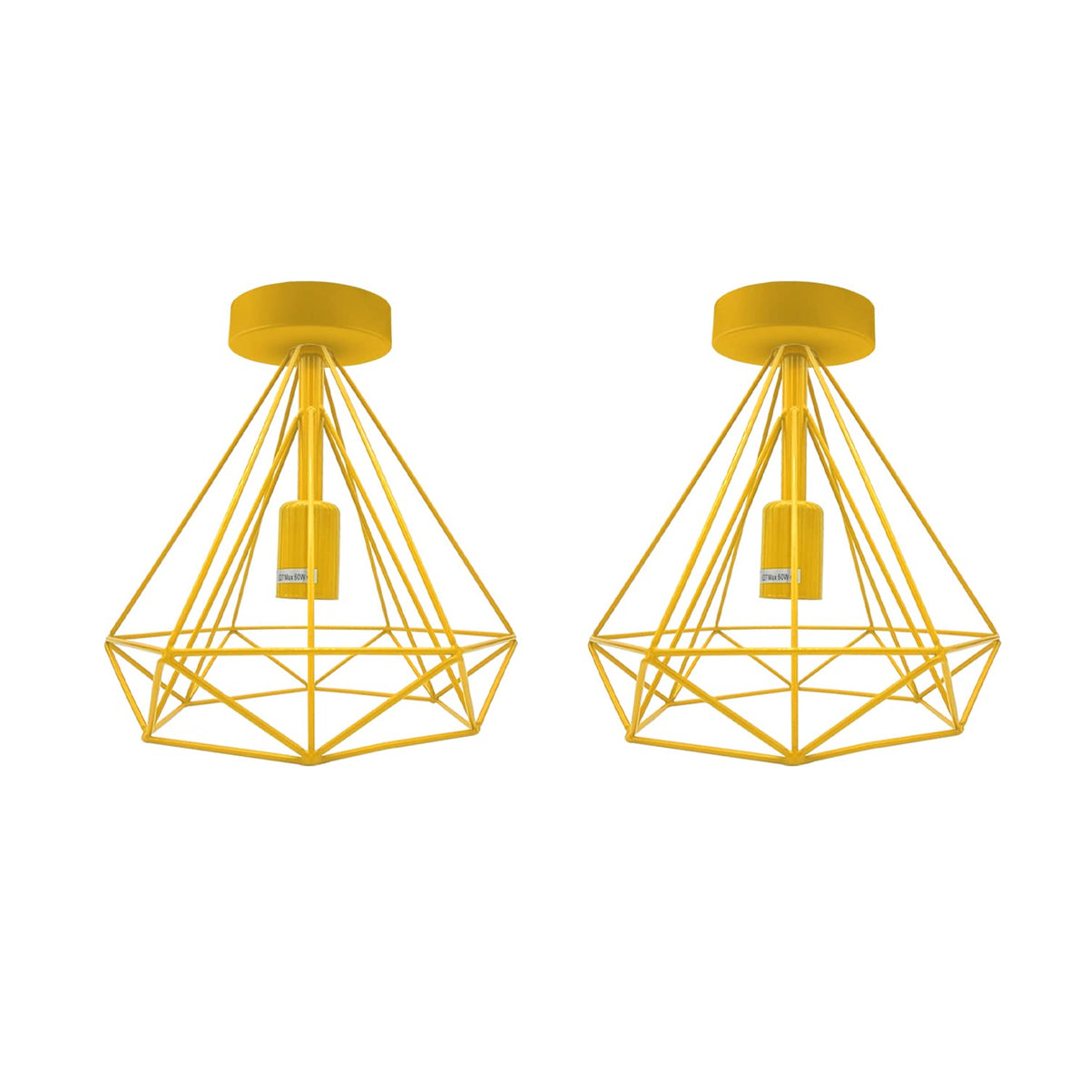 Geometric Cage Flush Ceiling Light – E27, Singles or Packs - photo 10