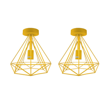 Geometric Cage Flush Ceiling Light – E27, Singles or Packs - photo 10