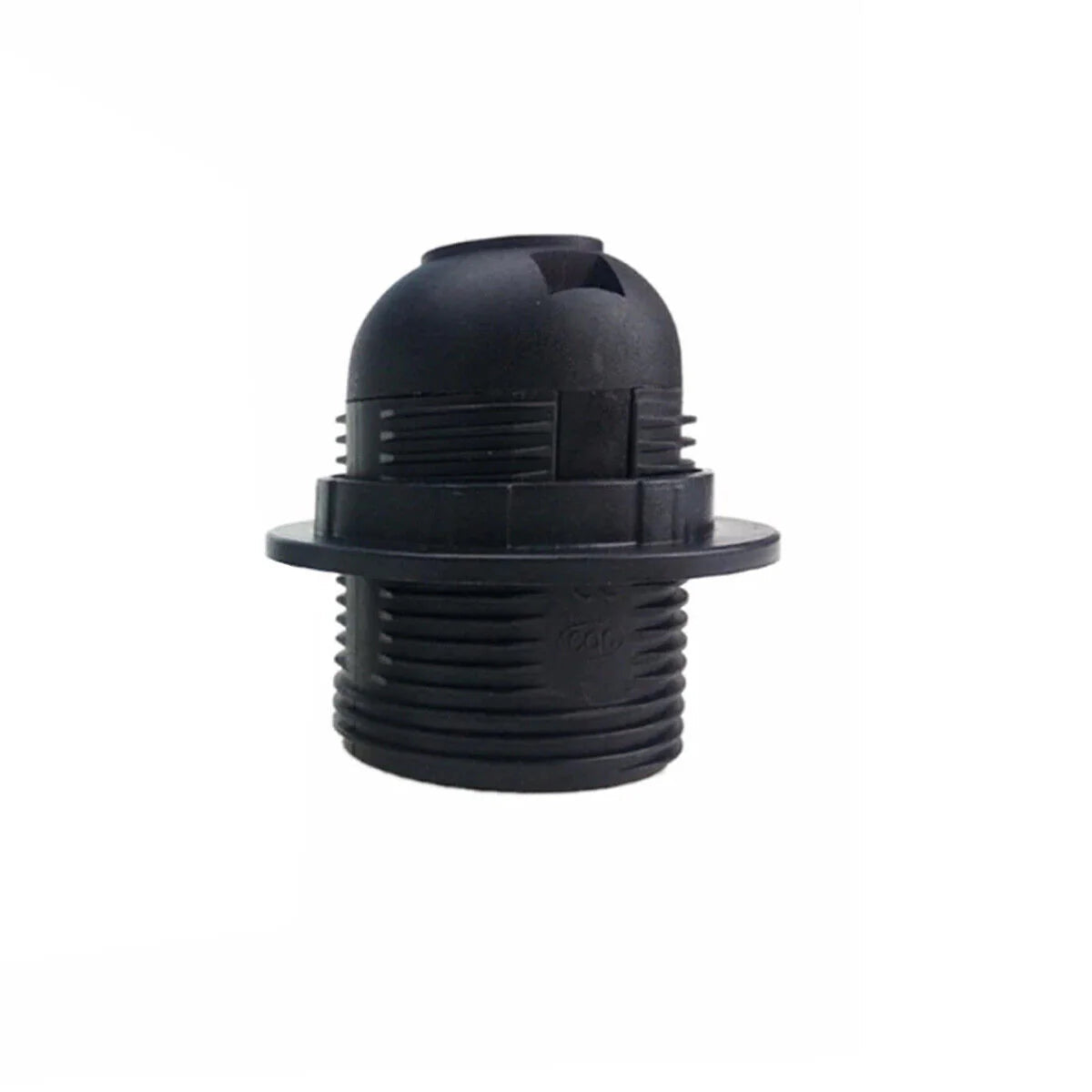 E27 Lamp Holder with Shade Ring – Black or White, 57 mm Ring - Single, Standard, Black
