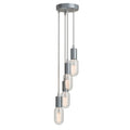 4 Light Cluster Pendant – Chrome, Clear Cables, 12 cm Rose, E27