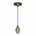 Pendant Light Fitting – Green Brass Cone Holder, Braided Cable, E27