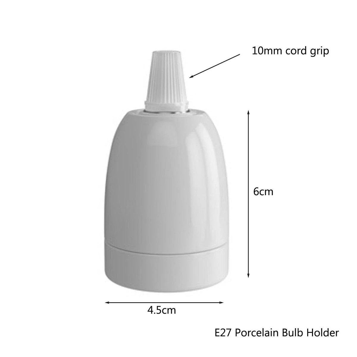 Porcelain E27 Lamp Holder – 6 Colours, Optional Cord Grip - photo 3