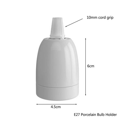 Porcelain E27 Lamp Holder – 6 Colours, Optional Cord Grip - photo 3