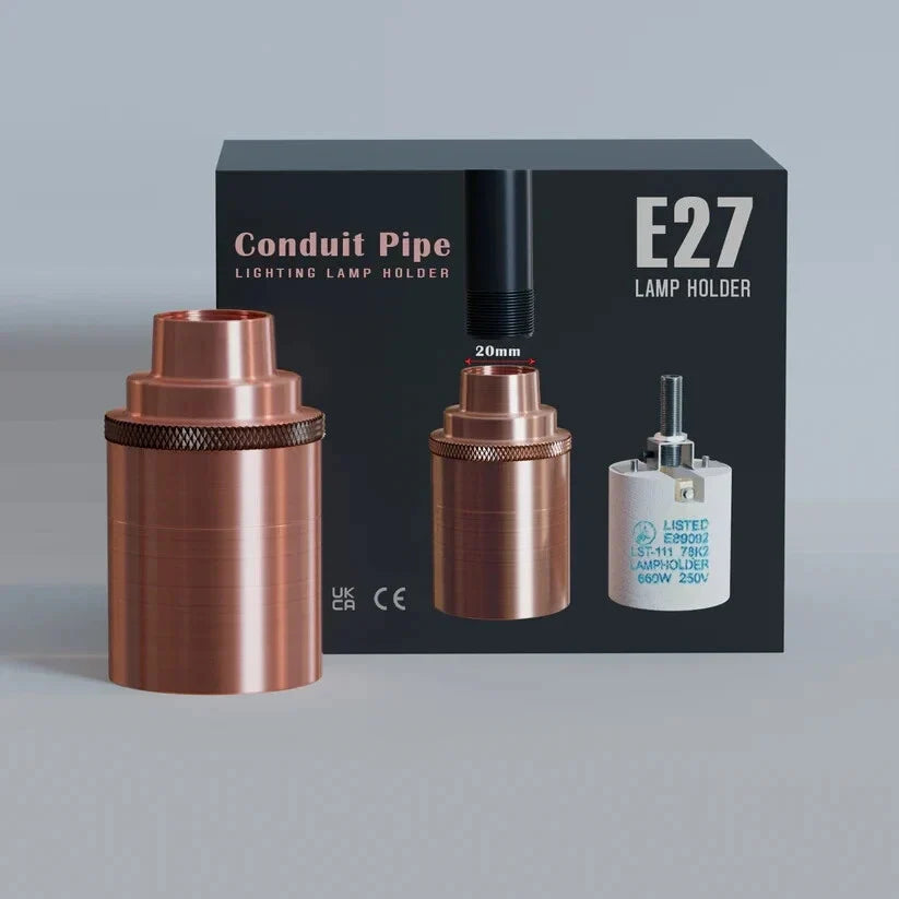 E27 Conduit Lamp Holder – 20 mm Thread, 5 Finishes - photo 2