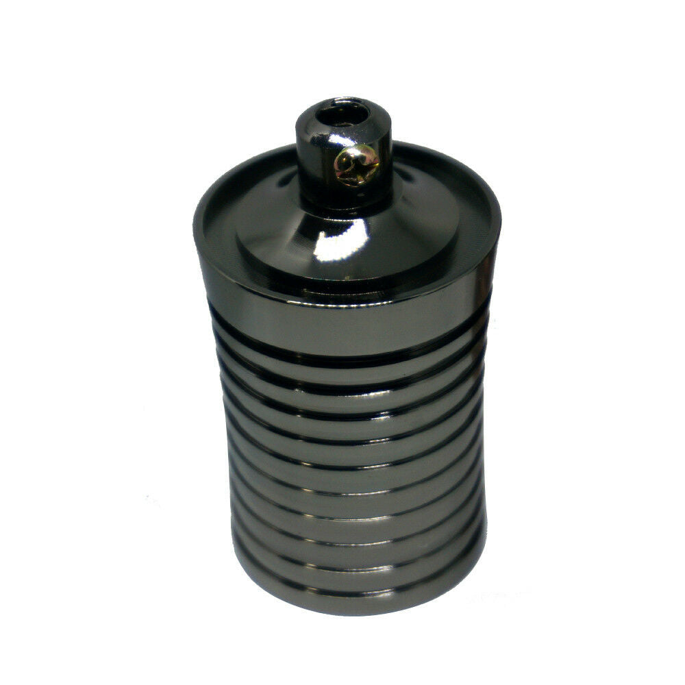 Grooved E27 Lamp Holder – 110-240V, Max 60W, 4 Finishes - Shiny Black, Standard, Single