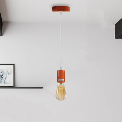 Coloured Pendant Light Set – E27 Holder, Ceiling Rose, 6 Colours