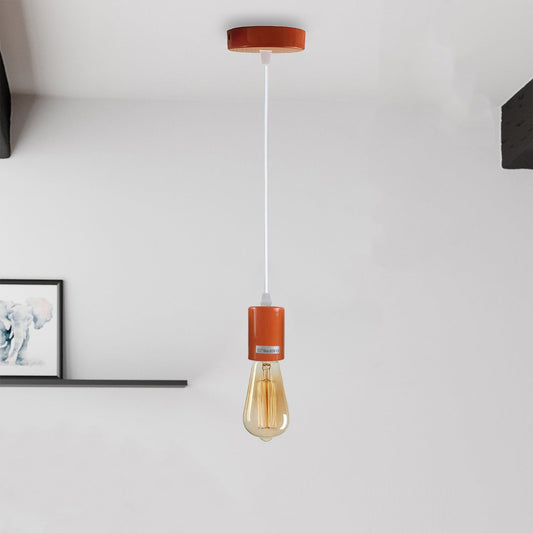 Coloured Pendant Light Set – E27 Holder, Ceiling Rose, 6 Colours