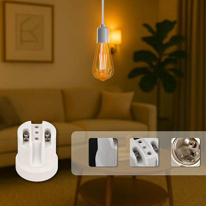 Porcelain E27 Lamp Holder – Heat Resistant, 40 x 44 mm - photo 3