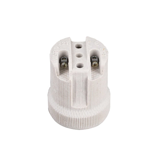 Porcelain E27 Lamp Holder – Heat Resistant, 40 x 44 mm - Single, Standard, White