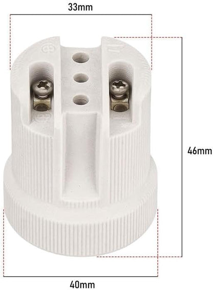 Porcelain E27 Lamp Holder – Heat Resistant, 40 x 44 mm - photo 2