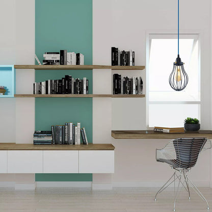 Plug-In Cage Pendant Light with Dimmer – 2 m Fabric Cable, UK Plug - photo 4