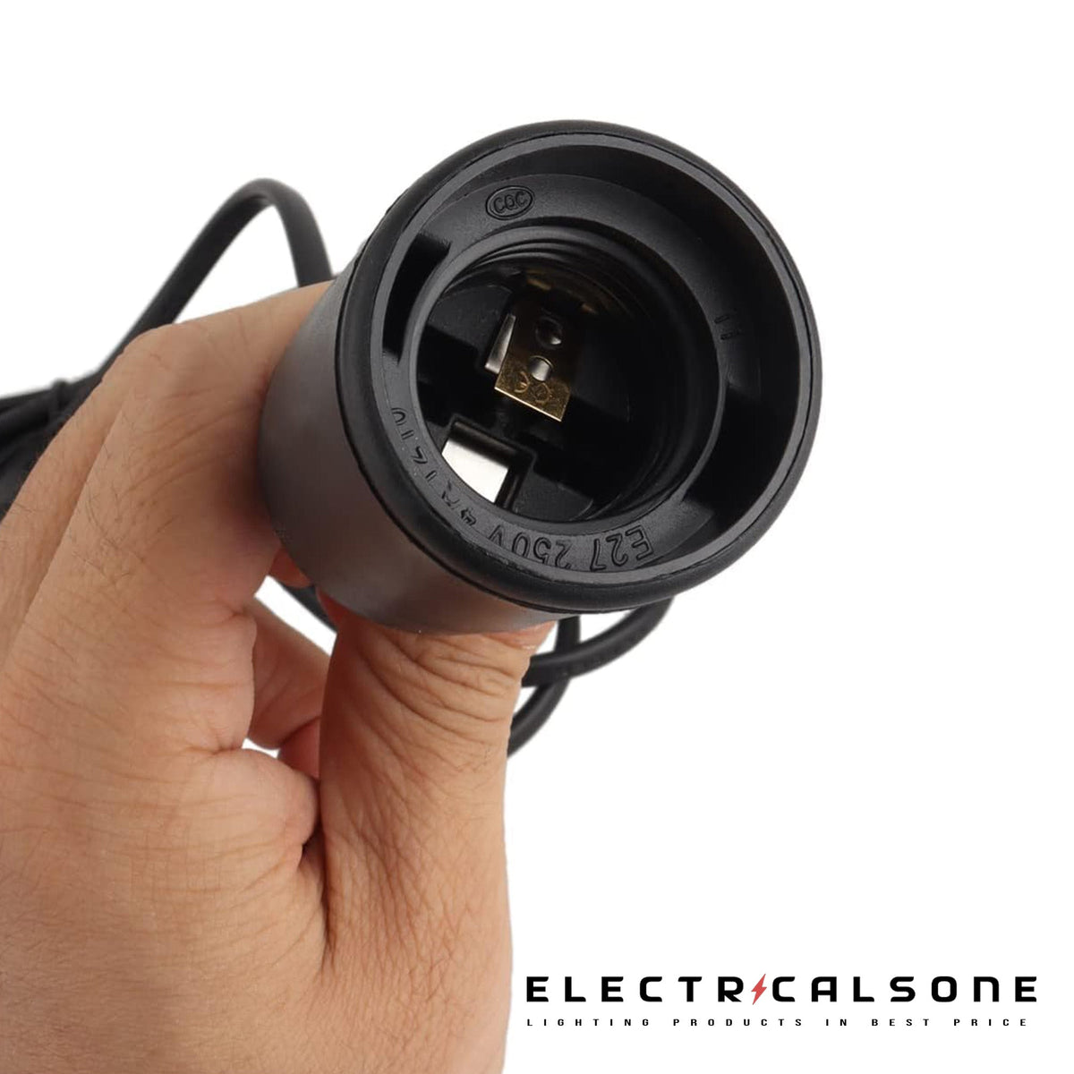 Black Pendant Light Set, 1 m Cable – Holder Only or with Cone Shade - photo 4