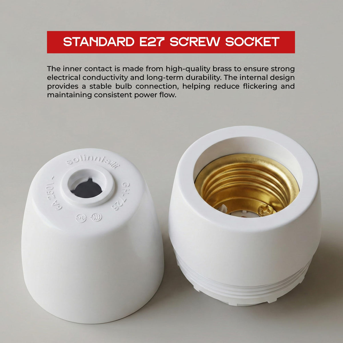 E27 Lamp Holders – White Heat-Resistant or Black Threaded - photo 12
