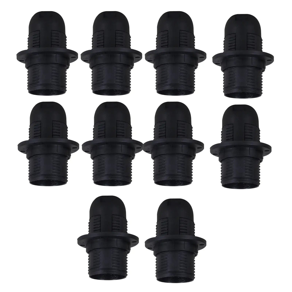 E14 Lamp Holder or E27 Holder with Cord Grip – Black or White - E14, Black, Pack of 10