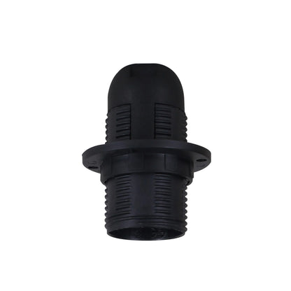 E14 Lamp Holder or E27 Holder with Cord Grip – Black or White - E14, Black, Single