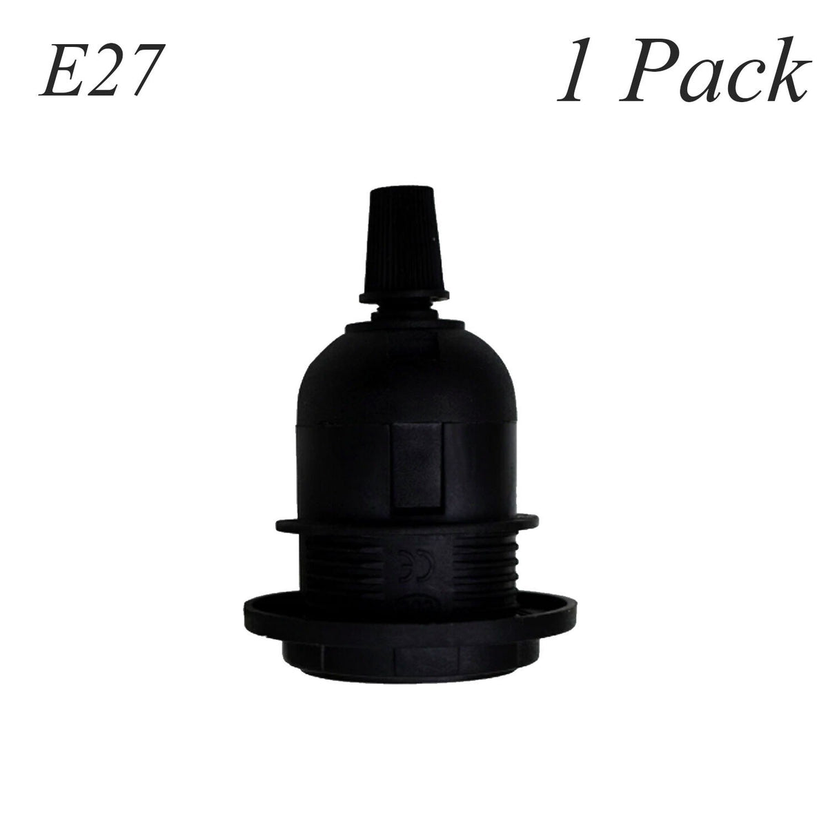 E14 Lamp Holder or E27 Holder with Cord Grip – Black or White - E27 with Cord Grip, Black, Single